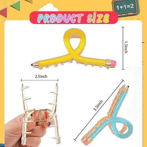 3pcs Pinza De Pelo Con Forma De Lápiz De Dibujos Animados