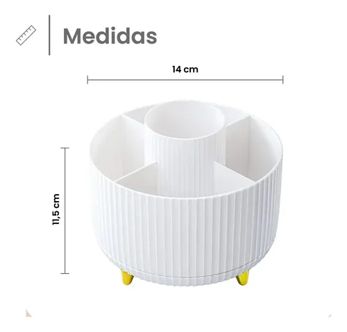 Organizador Maquillaje Porta Cosmetico Giratorio Escritorio