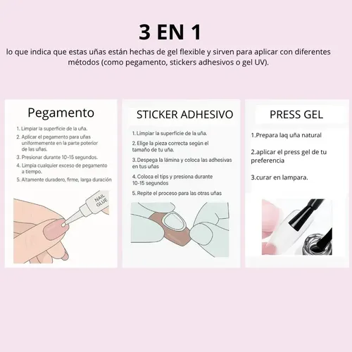 Tips Uñas Postizas Press On Colores Surtido Coffin Medianas