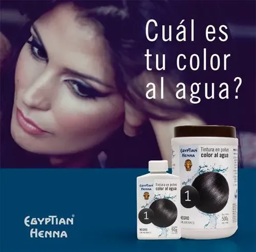 Egyptian Henna Tintura En Polvo Color Al Agua X 90grs Tono 1 Negro