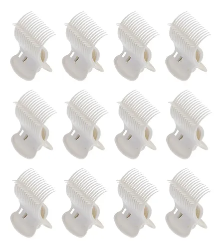 12 Rulos & Pinzas Para Cabello Jumbo Grandes Beige