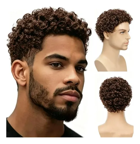 Peluca Cabello Corto Masculino Colocación Sin Complicaciones
