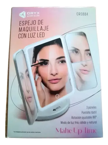 Espejo Triple Con Luz Led Usb Maquillaje Makeup