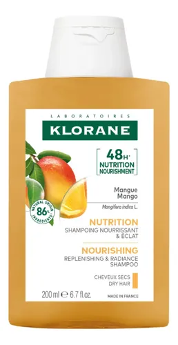 Klorane Shampoo Manteca De Mango Nutrición Flexibilidad Cabello Seco Mangue 200ml