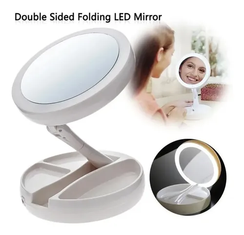 Espejo Con Luz Led, Para Maquillaje Y Ver Los Puntos Negros