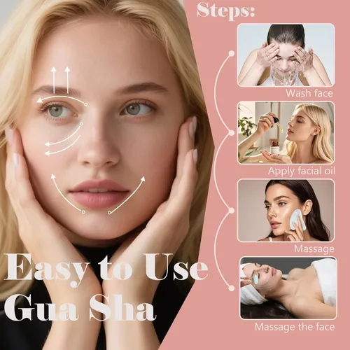 Rodillo Facial Y Gua Sha Werncy Jade Azul