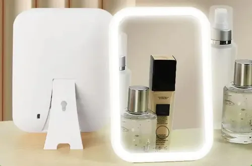 Espejo Maquillaje Luz Led Regulable Usb Recargable Tactil
