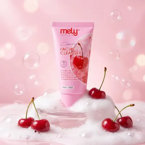 Gel Limpiador Facial Cherry Hialurónico Niacinamida Mely