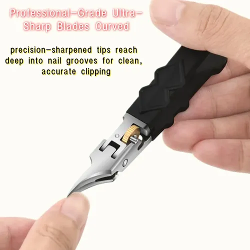 Black Anti-slip Grip Gear Lock Nail Clipper Set With