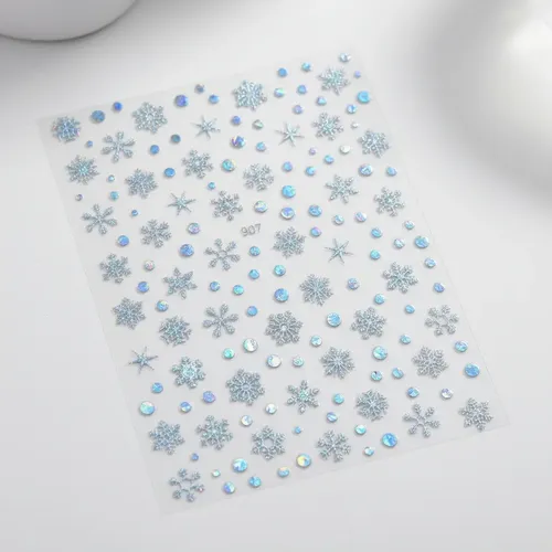 Stickers Para Uñas Autoadhesivos Copos De Nieve