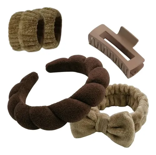 Diademas Y Muñequeras Para Maquillaje Y Spa, 5 Piezas