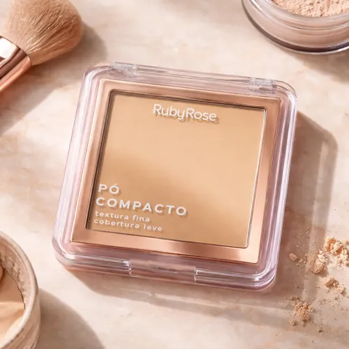 Polvo Compacto Ruby Rose Hb-858 Textura Fina Cobertura