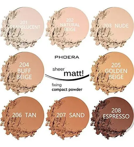 Phoera Polvos Faciales Mate 2-pack 204 Buff Beige Cobertura