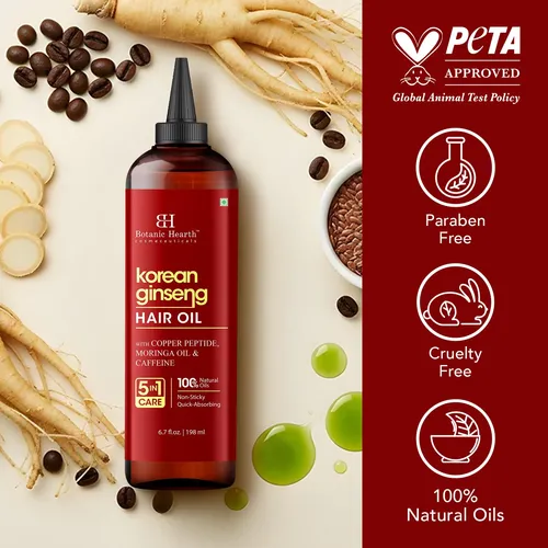 Aceite De Ginseng Coreano Botanic Hearth Para El Crecimiento