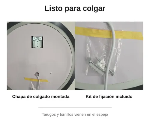 Espejo Redondo 60 Cm Luz Led Calida Fria Neutra Touch Dimmer