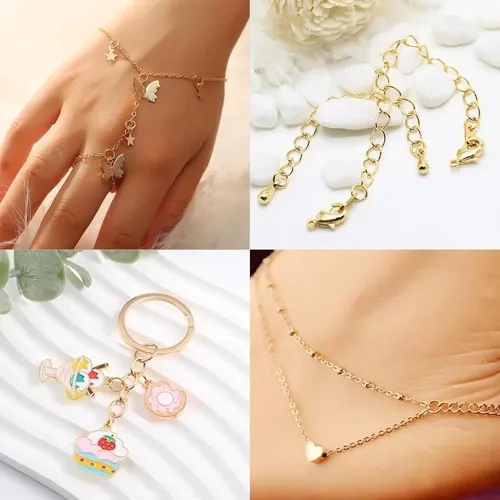 Kit De Anillos De Salto Dorados De 1200 Peniques Con Alicate
