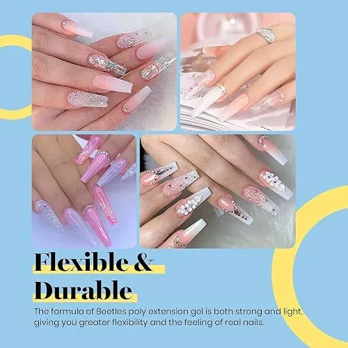 Gel Poly Extension Beetles Natural Pink 60g Nail Art Salon