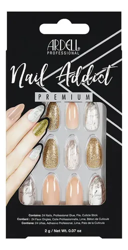 Ardell Uñas Postizas Premium Pink Marble & Gold
