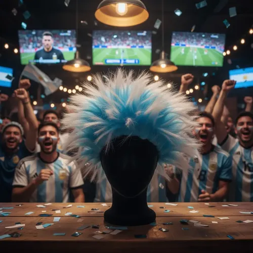 Peluca Desmechada Argentina Celeste Y Blanco Selección