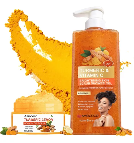 ‘n– 2 Paquetes De Exfoliante Corporal Con Cúrcuma, Limpiador