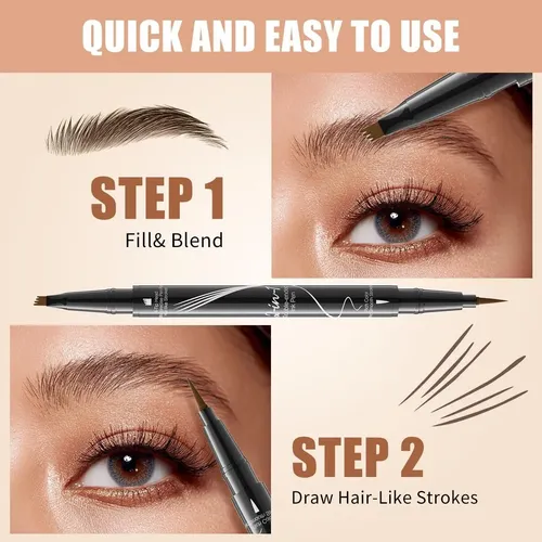 Lápiz Microblading 2 En 1 Para Cejas Impermeable Gris