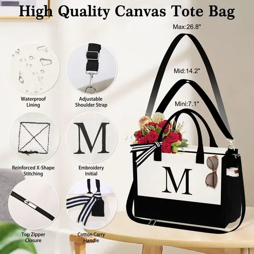 Bolsa De Lona Y Maquillaje Con Iniciales Yoolife Para Regalo
