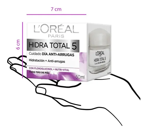 Crema Anti Arrugas L´oréal Paris Hidra Total 5 X 50ml Momento de aplicación Día Tipo de piel Todos