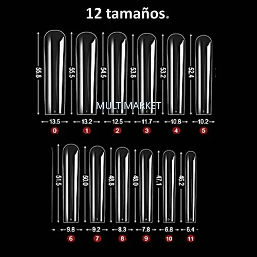 Tips Sistema Soft Gel Ultra Finos Flexibles Xxl 240 Un