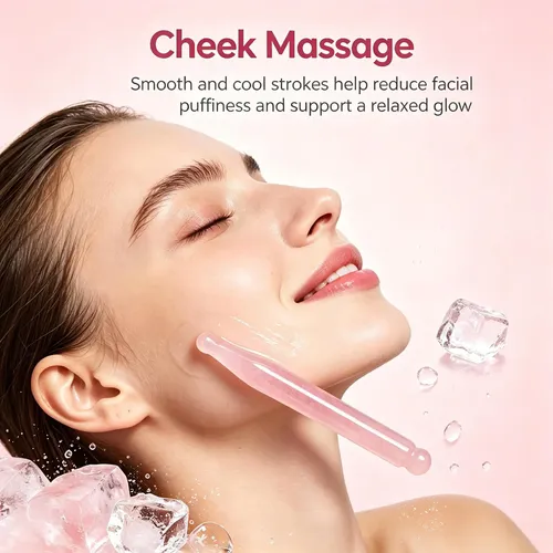 Masajador Leosense Varita Gua Sha De Cuarzo Rosa 11cm