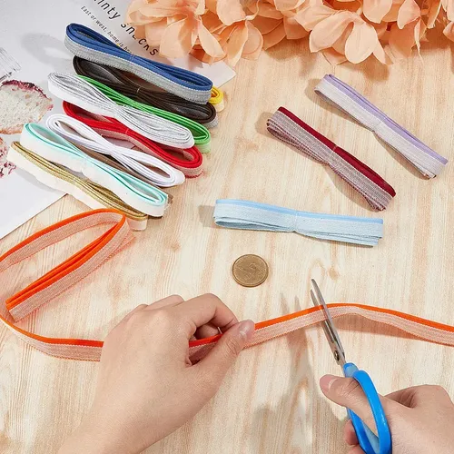 Diadema Tipo Libro Con Cinta De Polialgodón, 14 Unidades, Co Color Mixto Rayados