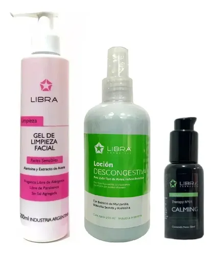 Kit Rutina Skincare Piel Sensible Rosacea Acne Calming Libra