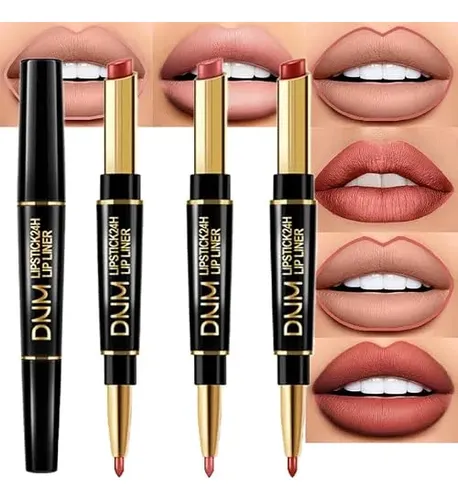 Labial Delineador Evpct Set 3pcs Dark Ruby Wine Red Mate