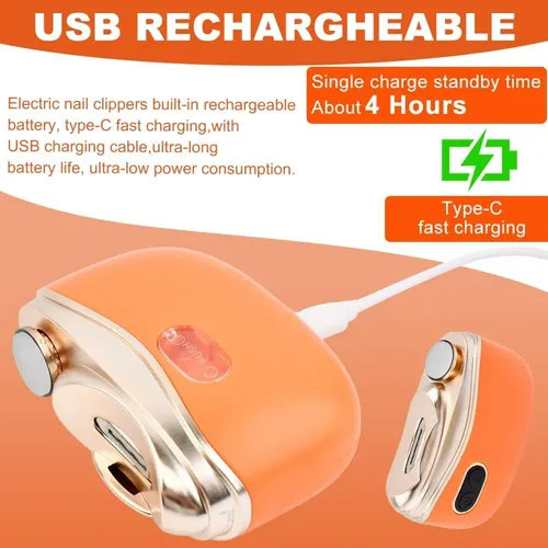 Cortauñas Automático Eléctrico 2 En 1, Recargable Por Usb