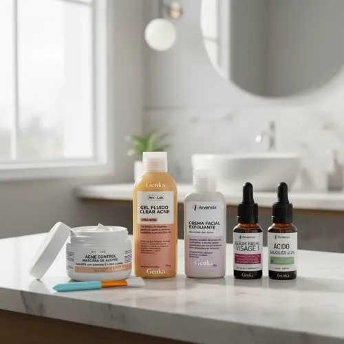 Kit Skincare Piel Anti Acne Grasa Sebo X5 Productos Arvensis