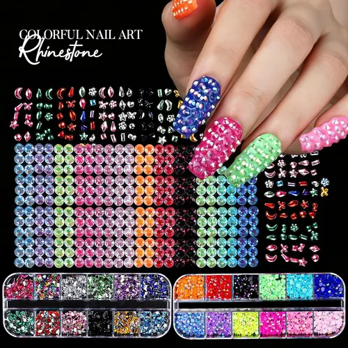 Kit Arte De Uñas Completo Con Brillos Y Pinceles