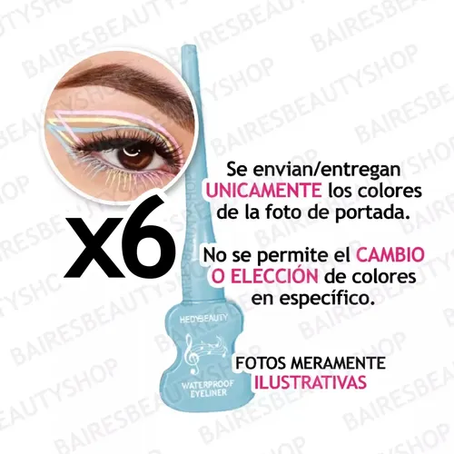 Combo Delineadores Líquidos Ojos Colores Pastel Punta Fina