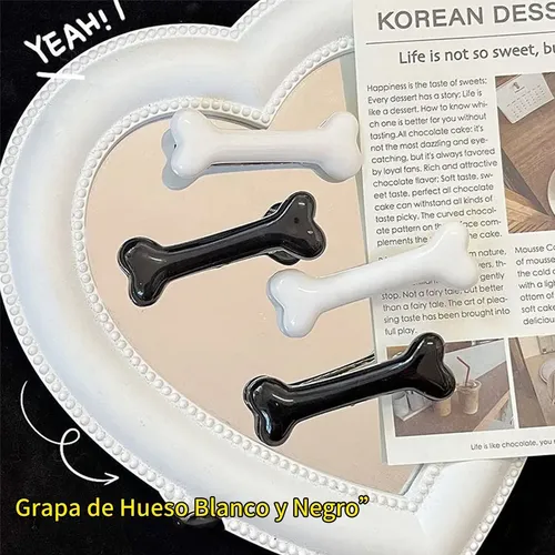 4 Pinza Forma De Hueso Pasador Broche Accesorio Para Mujer
