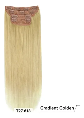 Extensiones De Cabello Set 4 Piezas Simil Natural Color Rubio Con Reflejos T27-613