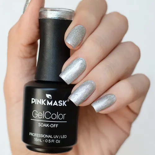 Pink Mask Esmalte Semipermanente Gel Color X 15ml/.5floz Color Silver Lake
