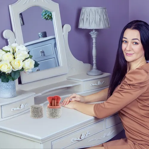Juego De Brochas De Maquillaje Con Diamantes De Imitación