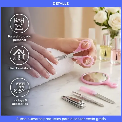 Set Manicura Iupi Shops Kit 5 Piezas Corta Uñas Alicate Lima Pinza