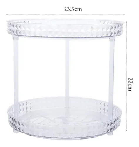 Organizador Giratorio Acrilico Division Maquillaje 360 Crema