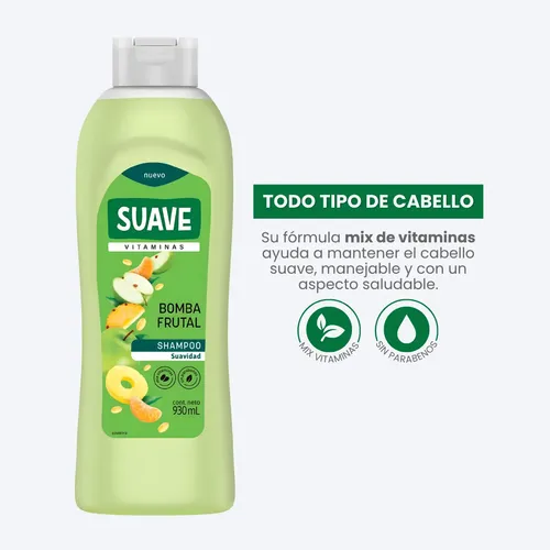 Shampoo Suave Bomba Frutal Suavidad 930ml Mix Vitaminas