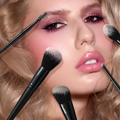 Brochas De Maquillaje Kit 30 Pcs Para Maquillaje Profe Negro