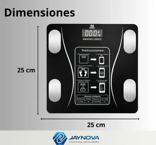 Balanza Digital Bluetooth Baño 180kg Grasa Corporal App Lcd