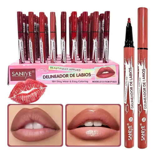 Delineador Liquido P/labios Saniye Maquillaje Larga Duracion