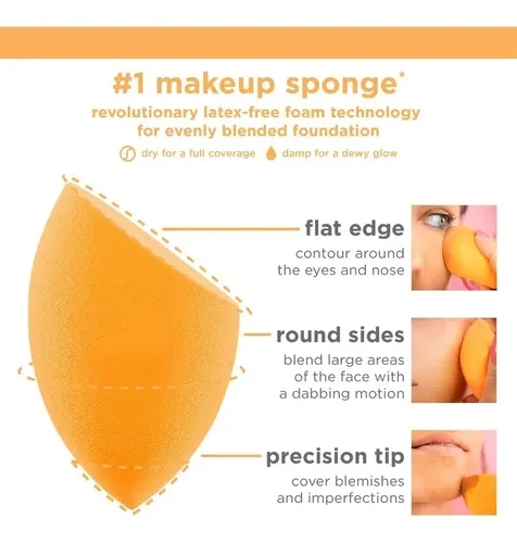 10 Piezas Esponja De Maquillaje Milagrosa Naranja Mediana
