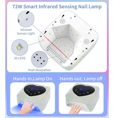 Lámpara Uv Led 72w Hugmaple X20 Plata