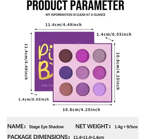 Paleta Morada 9 Colores Hxssll D02