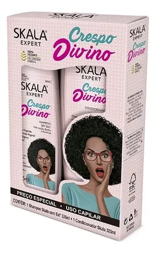 Skala Crespo Divino Kit Shampoo y Acondicionador Vegano Rulos Pelo